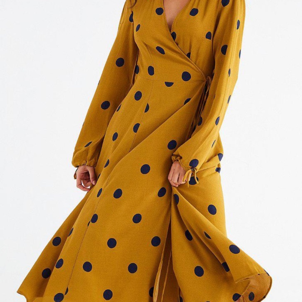 Urban Outfitters Polka Dot Wrap Midi